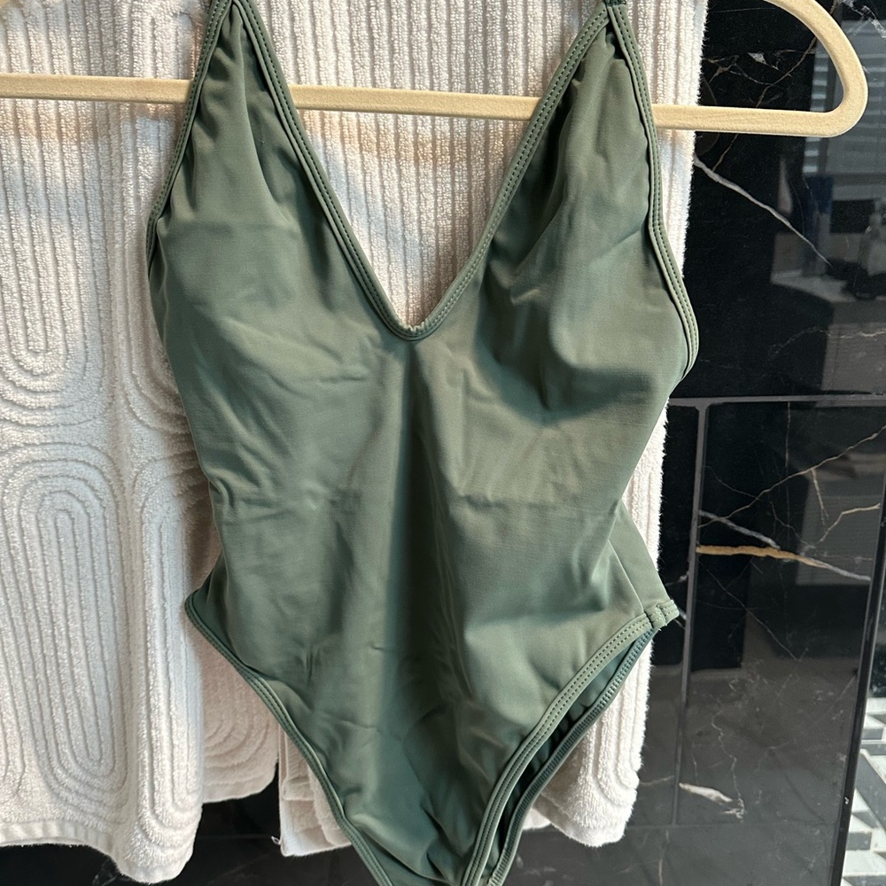 Elegant Khaki Women's One Piece Swimsuit